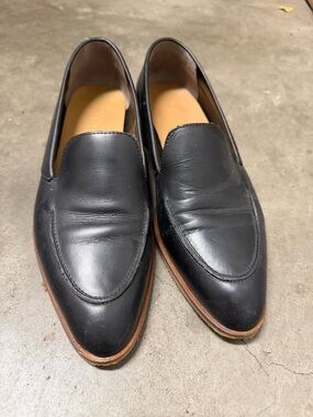 Everlane Black Leather Slip-On Loafers